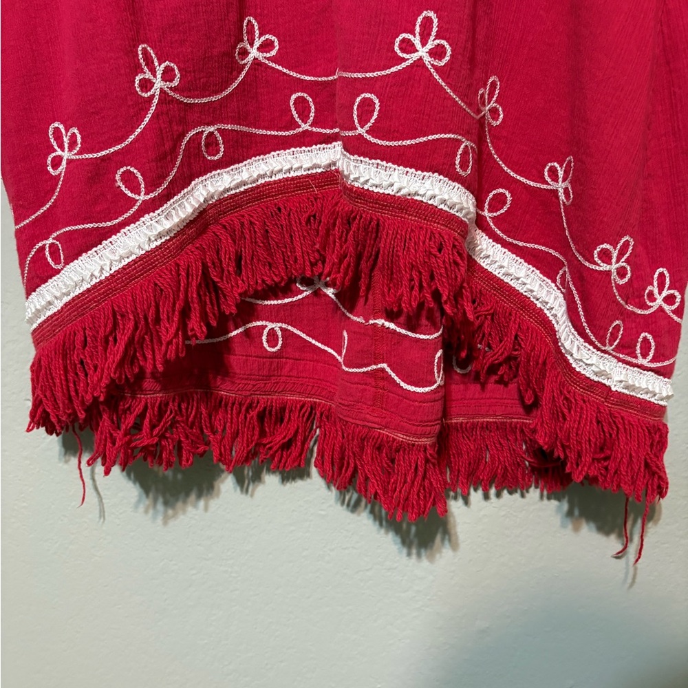 Pinkish Embroidered Boho Tunic with Fringe Size L - Picture 5 of 13